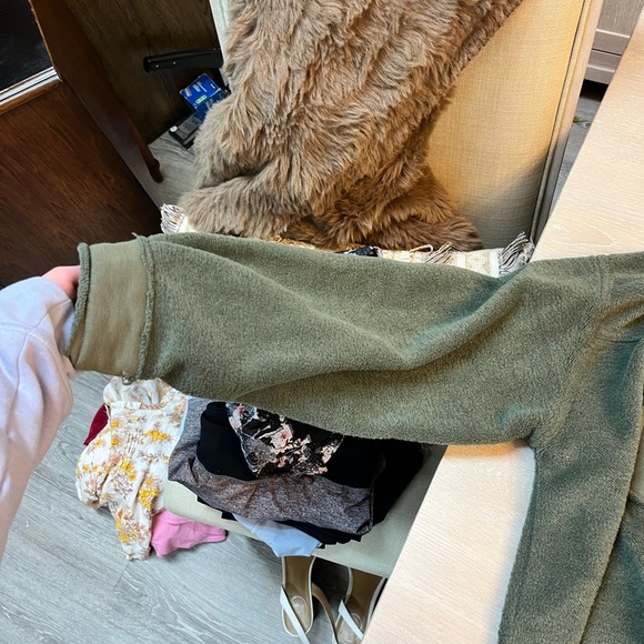 Altar'd State Olive Green Fleece Jacket - Picture 2 of 6